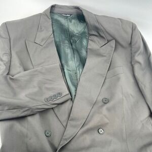Cerruti 1881 Italy Made Men's Wool Double-Breasted Blazer 44R Olive Vintage 90s